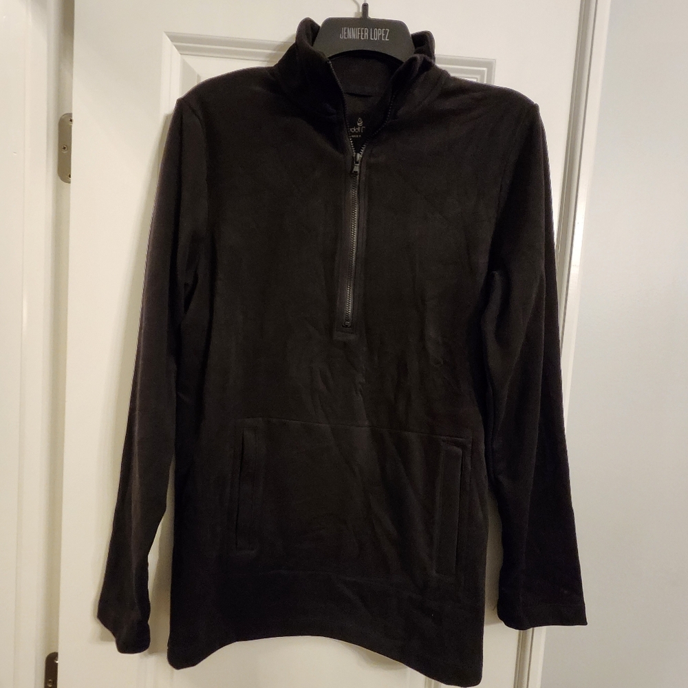 Cuddl Duds Black Fleece Pullover 1/2 Zip Women’s Small Soft Cozy Jacket NWOT